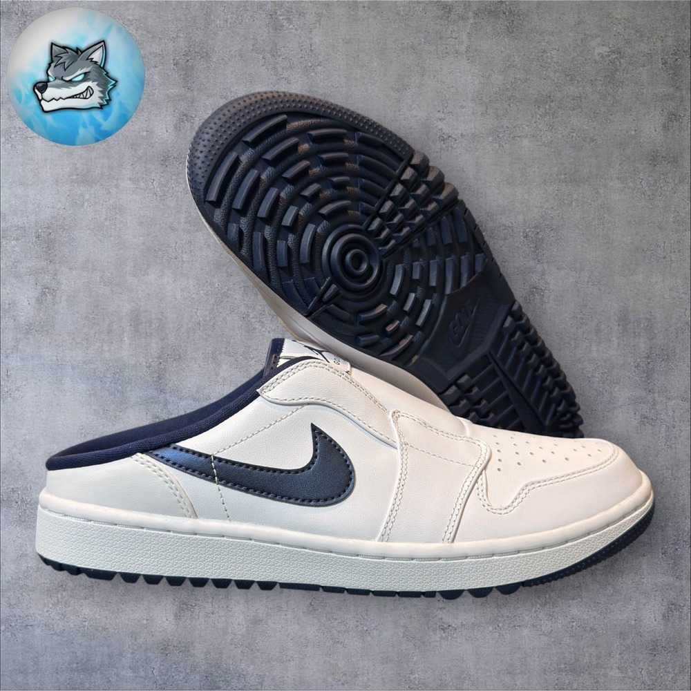 Nike Air Jordan 1 Mule Golf White Midnight Navy FJ1214-103 Men's Size 8